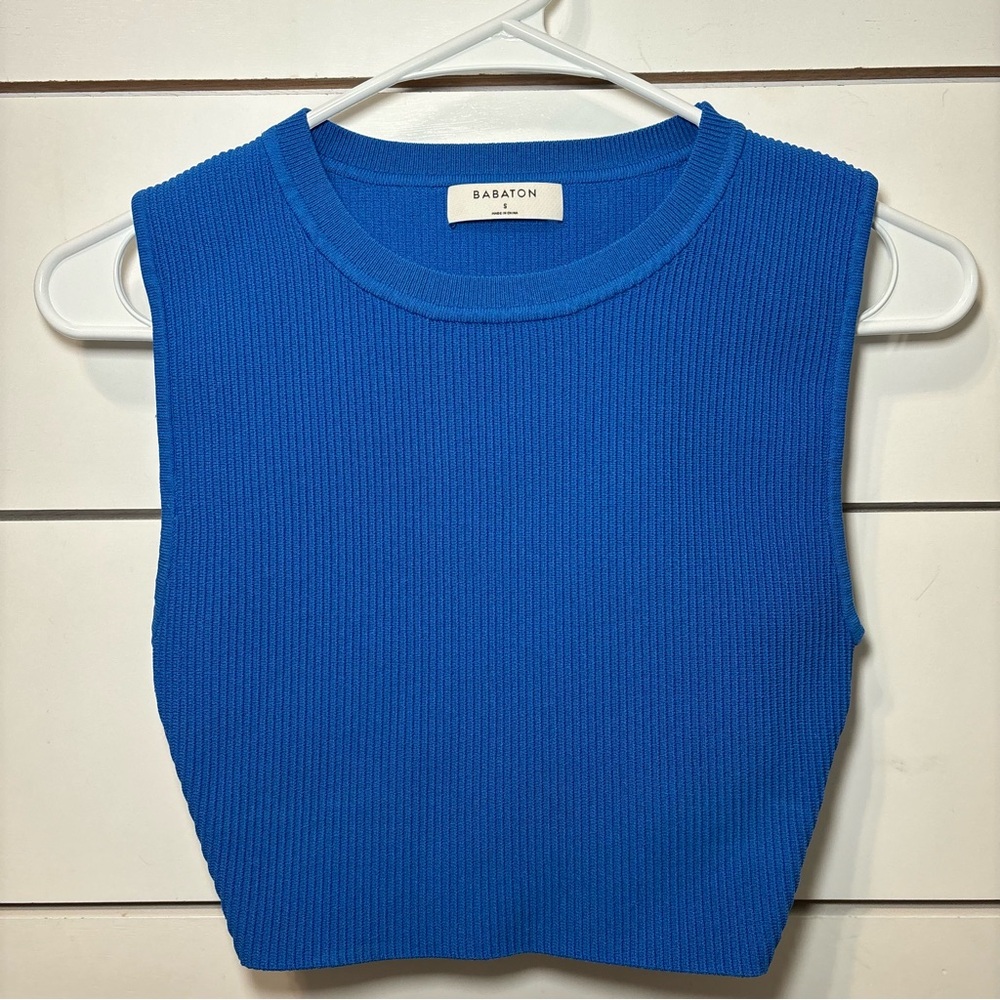 Aritzia Blue Ribbed Tank Top - Picture 3 of 7